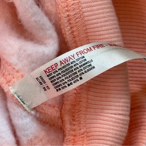 Free People Movement Orange White Creamsicle Fleece Lined Oversized Hoodie Small - Picture 9 of 10
